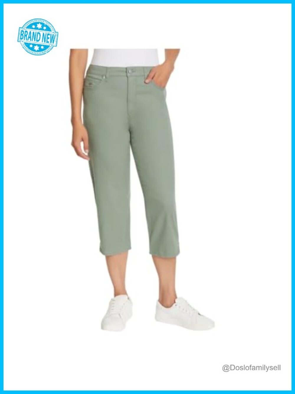 Gloria Vanderbilt Amanda High Waisted Capri Pants 5 Pocket Fitted